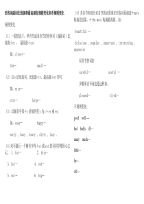 形容词副词比较级和最高级有规则变化和不规则变化题