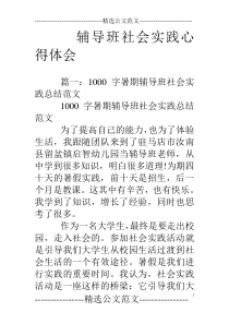 辅导班社会实践心得体会