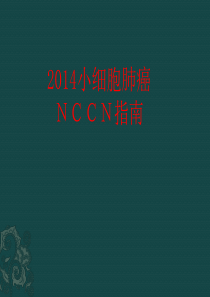 2014小细胞肺癌nccn指南(ppt)