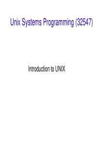 悉尼科技大学UNIX教程lectureUnix1-Intro