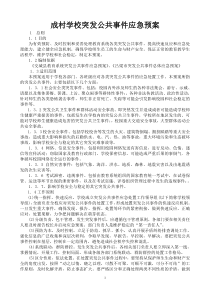 成村学校突发公共事件应急预案