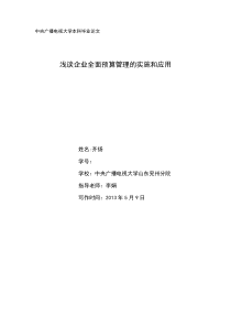 我国企业全面预算管理的现状探讨