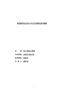 我国居民业余文化生活情况的调查社会实践报告