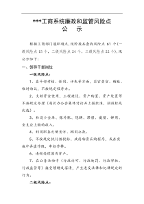 工商系统廉政风险点公示