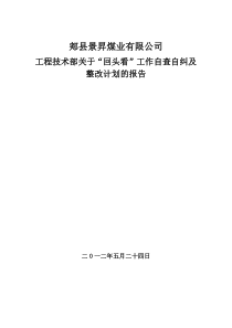 工程技术部回头看工作整改报告