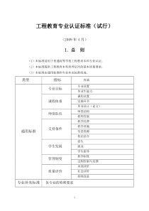 工程教育专业认证标准(试行2009)