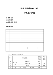 所有楼层不同等级混凝土方案