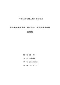 抗体酶的催化原理技术方法研究进展及应用的研究