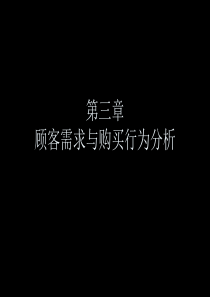 市场营销第三章顾客需求与购买行为分析.