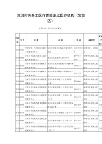 深圳市劳务工医疗保险定点医疗机构（宝安区）