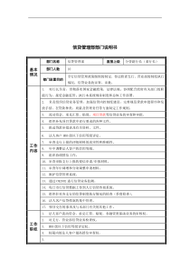 烟台工行信贷管理部部门职责说明书