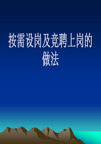 按需设岗及竞聘上岗的做法