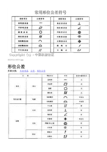 常用形位公差符号