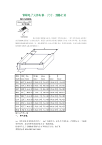 常用电子元件封装尺寸规格汇总