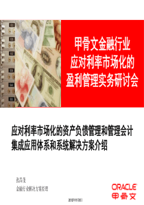 甲骨文金融行业应对利率市场化的盈利管理实务研讨会