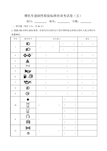 摩托车强制性检验标准培训考试试题(五)