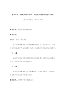 撑起法律保护伞我们受法律特殊保护教案