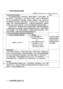 年度市场营销费用预算及使用计划