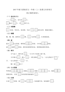 2016年新人教版小学语文一年级上册按课文内容填空