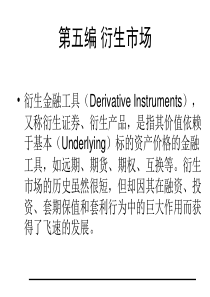 第14-16章衍生市场(金融市场学-武汉大学,熊和平)