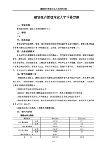 建筑经济管理专业人才培养方案