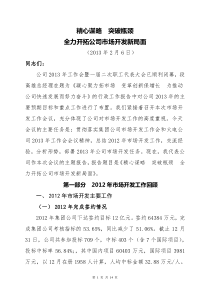 精心谋略--突破瓶颈-全力开拓公司市场开发新局面