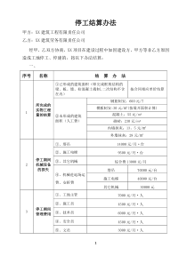 建设工程中途停工结算办法