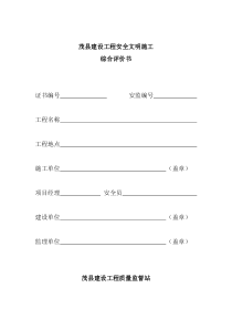 建设工程安全文明施工综合评价表