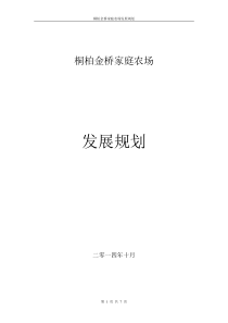 家庭农场发展规划