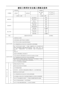 建设工程项目安全施工措施自查表