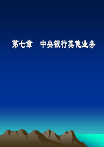 第七章 中央银行的其他业务