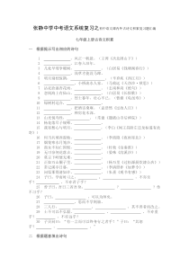 张静中学中考语文系统复习之初中语文课内外古诗文积累复习题汇编