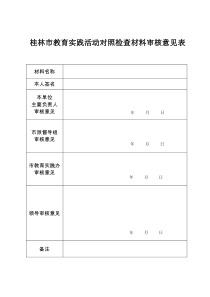 对照检查材料审核意见表