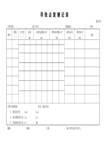 导线点水准点成果表及复核记录