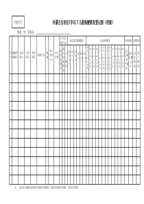 内蒙古自治区7岁以下儿童保健情况登记册(村级)