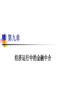 第九章经济运行中的金融中介