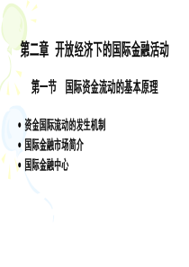 第二章 开放经济下的国家金融活动