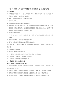 德卓质量标准化现场检查存在的问题(完整)