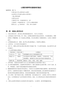 心理咨询师考试基础知识重点