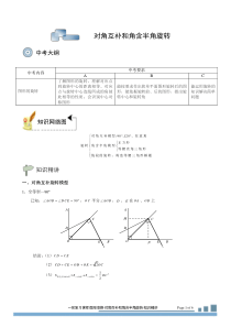 图形变换对角互补和角含半角旋转.知识精讲