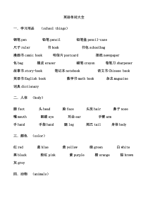 小学英语单词大全(含中文翻译)