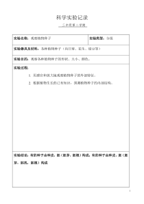 小学科学三年级分组实验记录(下学期)