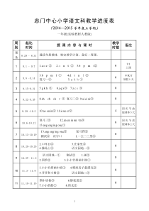 忠门中心小学14-15上语文科教学进度表