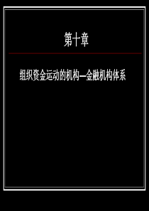 第十章组织资金运动的机构_金融机构体系