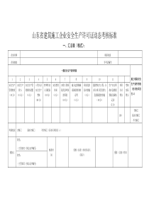 山东省建筑施工企业安全生产许可证动态考核标准