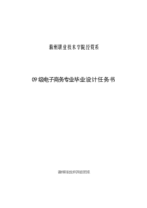 09电子商务专业毕业设计任务书