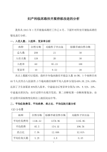 妇幼保健院临床路径持续改进分析材料