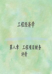 工程经济学(第8章)工程项目财务评价