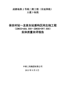 左右线保龙区间单位自评报告模板