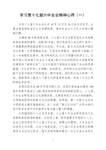 学习第十七届中纪委第六次全会精神心得